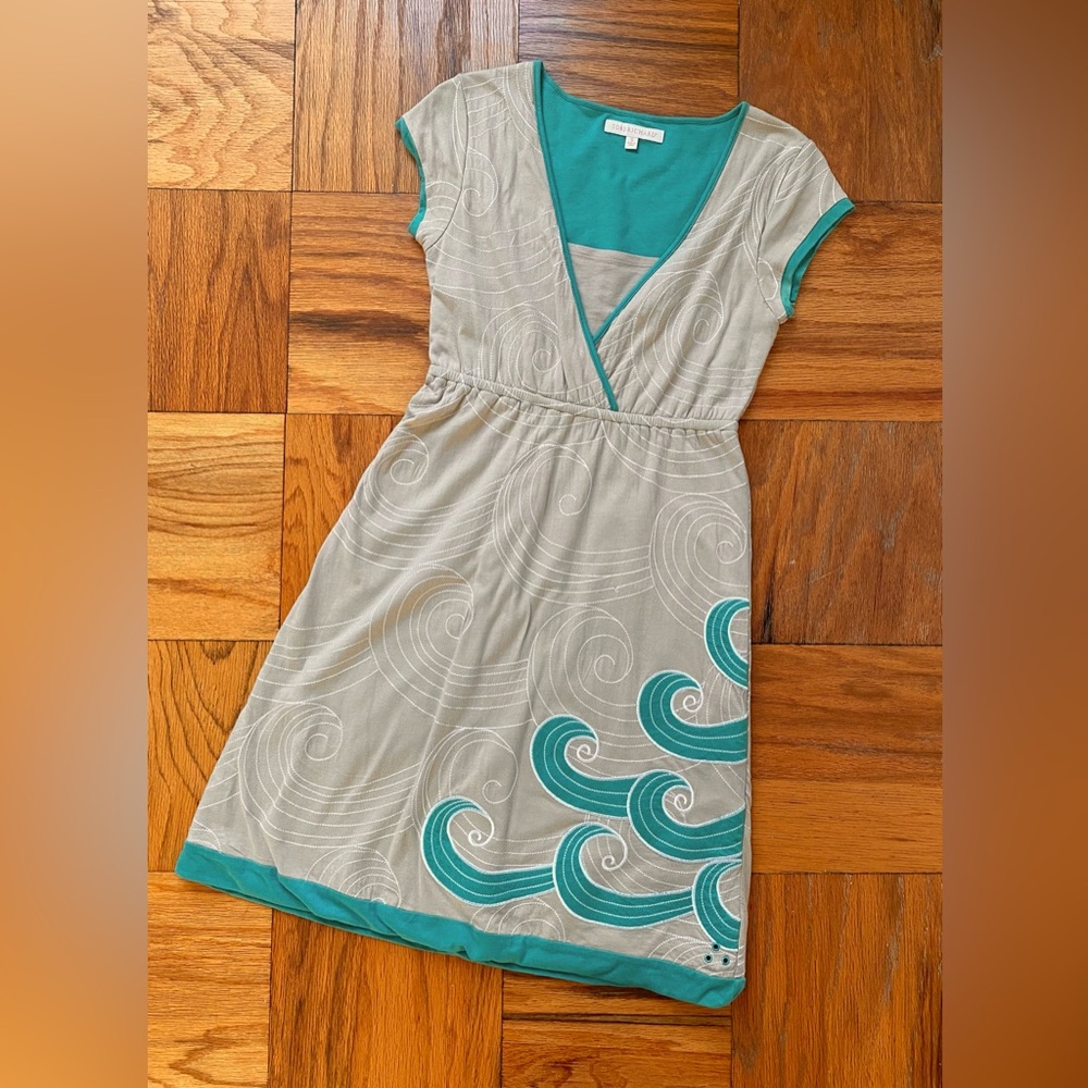 LAST CHANCE!! Tori Richard Tan & Teal Summer Dress